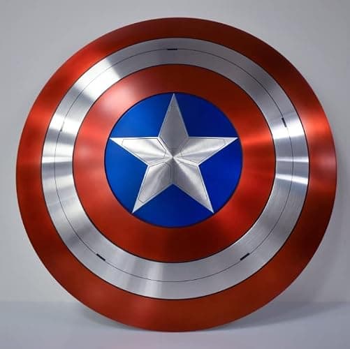 Captain America Schild Einzigartiges Design Stahlschild Metall Cosplay und Rollenspiel Mittelalter Schild Weihnachten & Thanksgiving Geschenk, Mehrfarbig/Meereswellen (Ocean Tides), Standard thumbnail 6