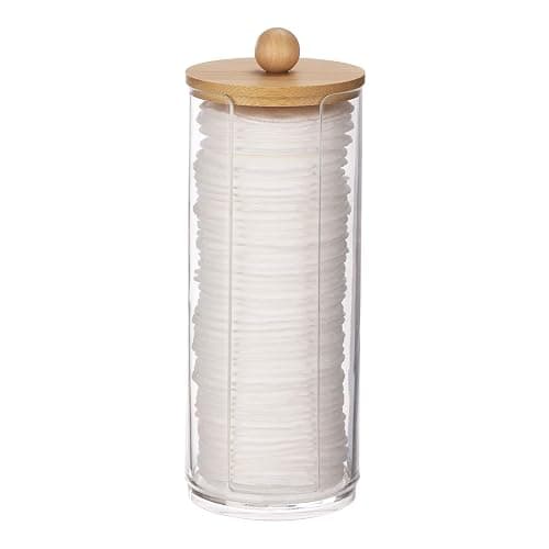 Tecbeauty Cotton Pads Holder Makeup Removers Bathroom Organizer Storage Cotton Rounds, Clear - Image 1