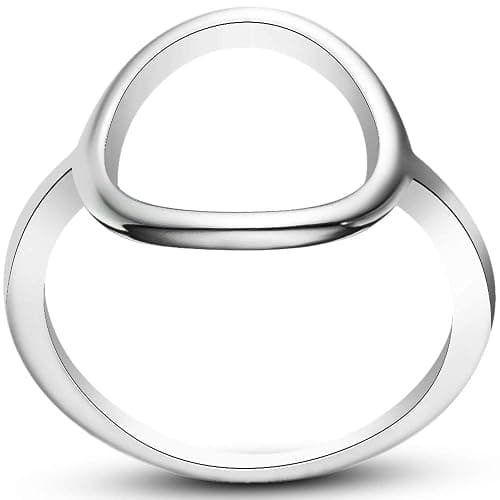 WFF Stainless Steel Open Circle Karma Statement Promise Ring - Image 1