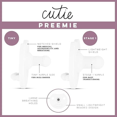 Ryan & Rose Cutie PAT Pacifier Teether (Preemie Kit, White) thumbnail 4