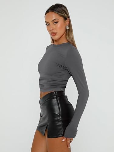 AUTOMET 3 Pack Womens Long Sleeve T Shirts Fall Fashion Basic Going Out Crop Tops Slim Fitted Winter Clothes 2025 thumbnail 4