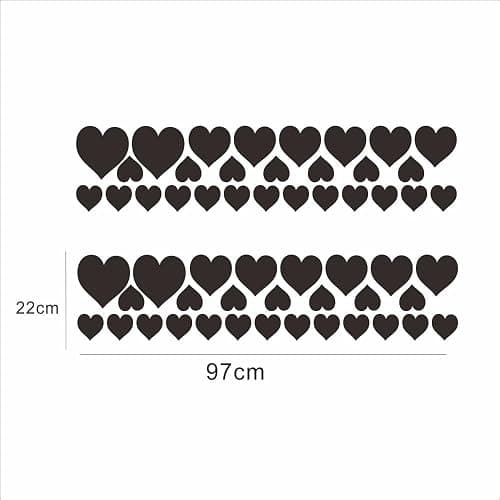 BLAJR Heart-Shaped car Stickers Creative Decoration for car Doors Bumper Hoods Windows Motorcycles Bicycles Helmets laptops bedrooms Living Rooms Vinyl Decals Accessories (56 PCS) (Black) thumbnail 2