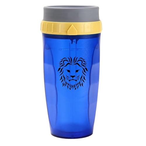 Twizz Cup Twist Cup 300ml Travel Mug with Straw Unique Leak-Proof Design,Silicone Membrane Twist Top Blu-Lion - Image 1