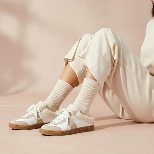 CUSHIONAIRE Blade Women’s Slip On Sneaker Mule – Faux Leather & Suede Backless Sneaker with Memory Foam & Cozy Lining thumbnail 6