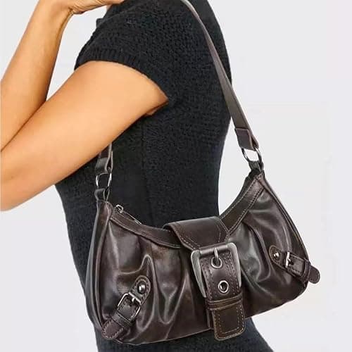 Y2K Purse Shoulder Bag for Women, Top Handle Handbag Small Goth Punk Hobo Clutch Purses Trendy Underarm Bag thumbnail 2