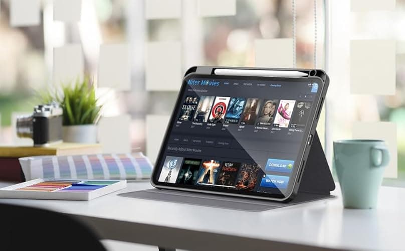 Case for iPad Pro 11 Inch (2022/2021/2020, 4th/3rd/2nd Generation), [Built-in Pencil Holder] 360 Degree Rotating Protective Stand Cover, Auto Wake/Sleep, Basketball Water with Fire thumbnail 8