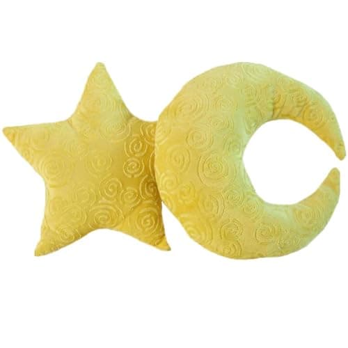 Snuggle Stuffs Crescent Moon Minky Plush Yellow Throw Pillow thumbnail 8