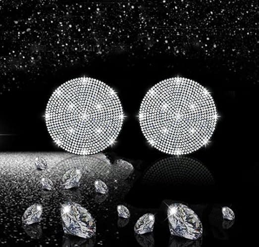 NBTEPEM 2pcs Bling Car Cup Holder Coaster, 2.75 inch Anti-Slip Shockproof Universal Fashion Coasters Insert Crystal Rhinestone Automotive Interior Accessories for Women (2 pcs, White) thumbnail 7