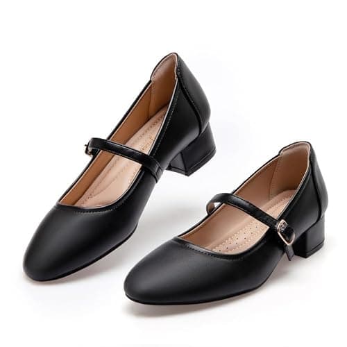 hingswink Mary Jane Shoes Women Low Heels Dress Shoes Pumps Low Heel 2 Inch Chunky Heel Mary Janes Pumps with Adjustable Ankle Strap for Women Dressy Casual thumbnail 5