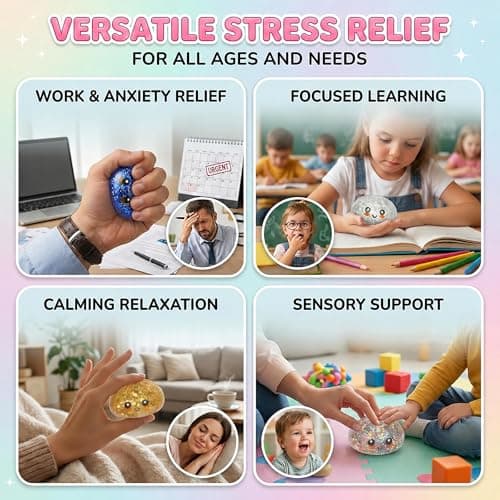 4 Pack Glitter Squishy Toys Dumpling Mystery Box Set — Slow Rising Kawaii Dumpling Stress Balls with Steamer Box, Cute Fidget Sensory Toys for Kids & Adults thumbnail 5