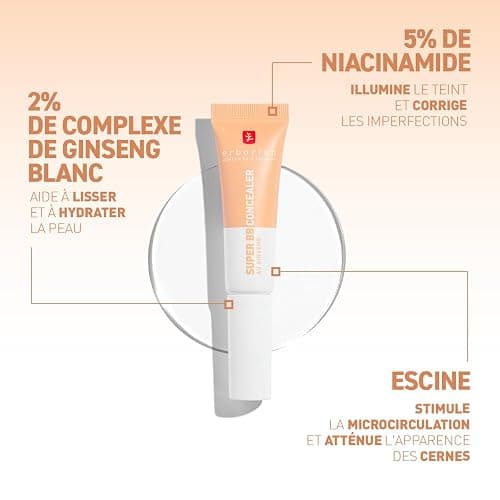 Erborian – Super BB CONCEALER – Anticernes-soin haute couvrance enrichi en Niacinamide et SPF 25 - Correcteur yeux hydratant, fini naturel – Cosmétique Coréenne thumbnail 4
