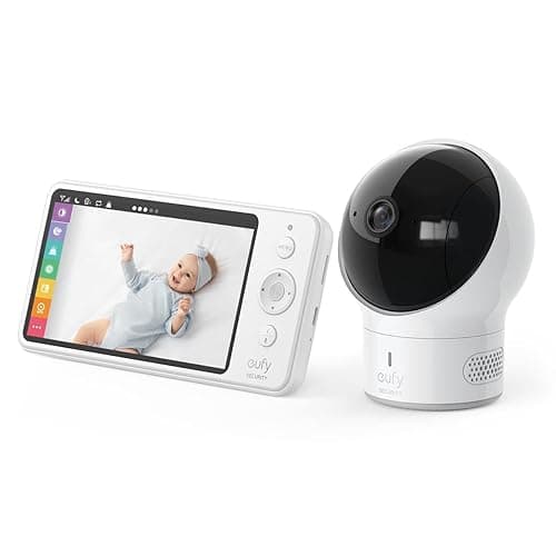 eufy Security Baby Monitor Spaceview E110 with Security Camera and 2-Way Audio, 720p HD Resolution, Night Vision, 5" Display, 110° Wide-Angle Lens Included, Lullaby Player, Sound Alert, Upgraded - Image 1