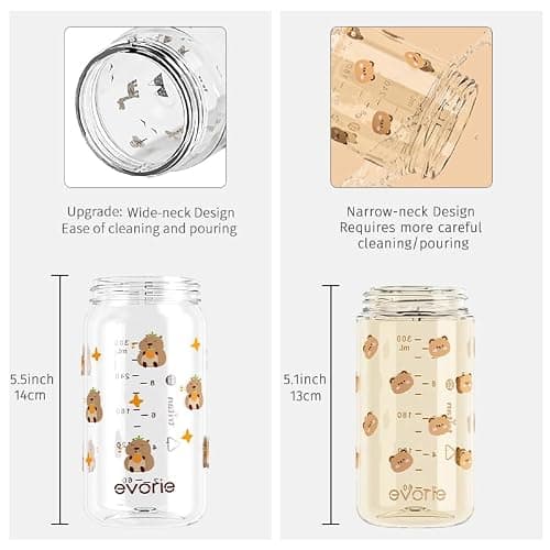 Evorie Tritan Spill Proof Straw Sippy Cups for Toddlers 1–3 Years, 10 Oz | BPA & BPS-Free, Toddler Water Bottle, Easy Grip Handles, Dishwasher Safe, Durable Tritan, Easy to Clean, Giraffe thumbnail 2