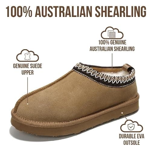 Project Cloud 100% Genuine Leather Womens Slippers with Genuine Australian Shearling Fur Lining Slippers for Women - Non-Slip EVA with Memory Foam Fuzzy Slippers Women Footwear (Nerita) thumbnail 2
