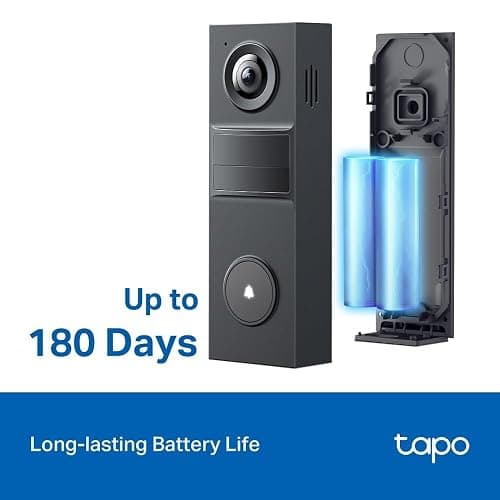 Tapo D205 2K 3MP Battery Doorbell Wireless, No Monthly Fee,160° FOV Ultra-Wide,Video Doorbell Wireless,2 Way Audio, TP-Link AI Detection,180 Days Battery,IP54,APP Control, Alexa/Google Home thumbnail 6