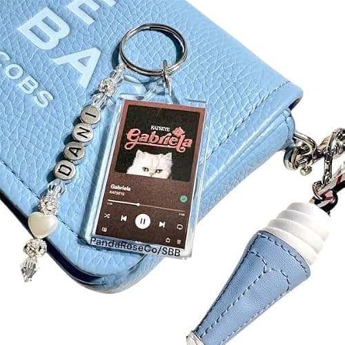 KATSEYE Spotify Song Keychain | Custom ~ Key Chain + Add Charm | Album Art | Charms | Tassel | Gabriela | Gameboy | Debut | Touch | Eyekon | Eyekons - Image 1