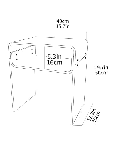 solaround Clear Acrylic End Table 2-Tier Bedside nightstand for Living Room Bedroom Home Decor (Clear) thumbnail 3