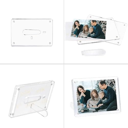 ECOSEAO Minimalist Picture Frame Acrylic Glass Photo Frame with Desktop Display Horizontally or Vertically (4x6inch-3Pack) thumbnail 3