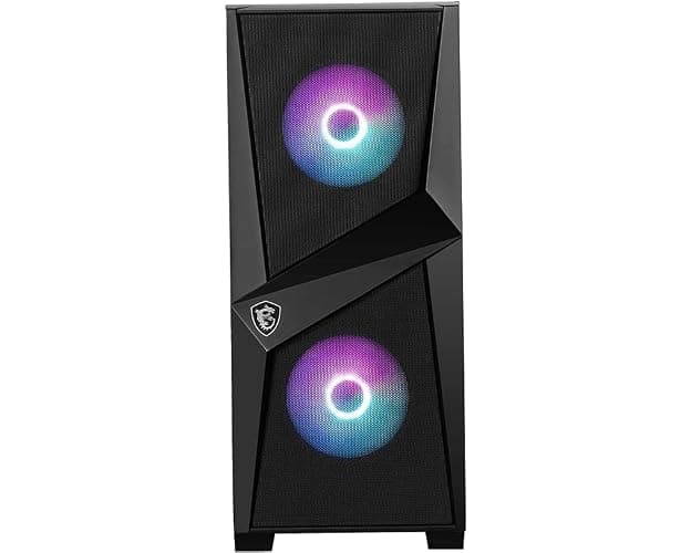 MSI MAG FORGE 100R Mid Tower Gaming Computer Case (Black, 2x 120mm ARGB PWM Fan, 1x 120mm Fan, 1-6 ARGB Hub, Tempered Glass, MSI Center, ATX, mATX, mini-ITX) thumbnail 4