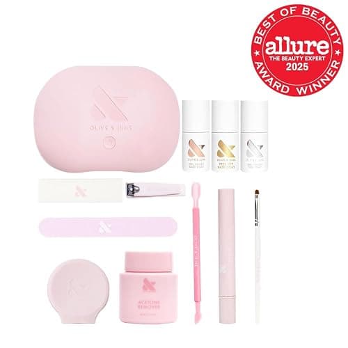 Olive & June Gel Mani System Set | Includes Nail Tools, Peel-Off & Gel Base Coats, Top Coat, LED Lamp, Cuticle Serum & The Poppy | Easy At-Home Mani Kit | 15-Free, Vegan, Cruelty-Free thumbnail 2