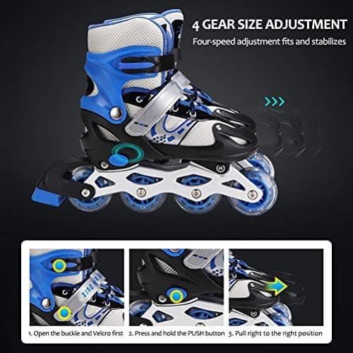 Tianbi 3 in 1 Roller Skates Kids & Adults Adjustable Size S, M Blue, Pink Unisex Kids, Youth, Adults thumbnail 5