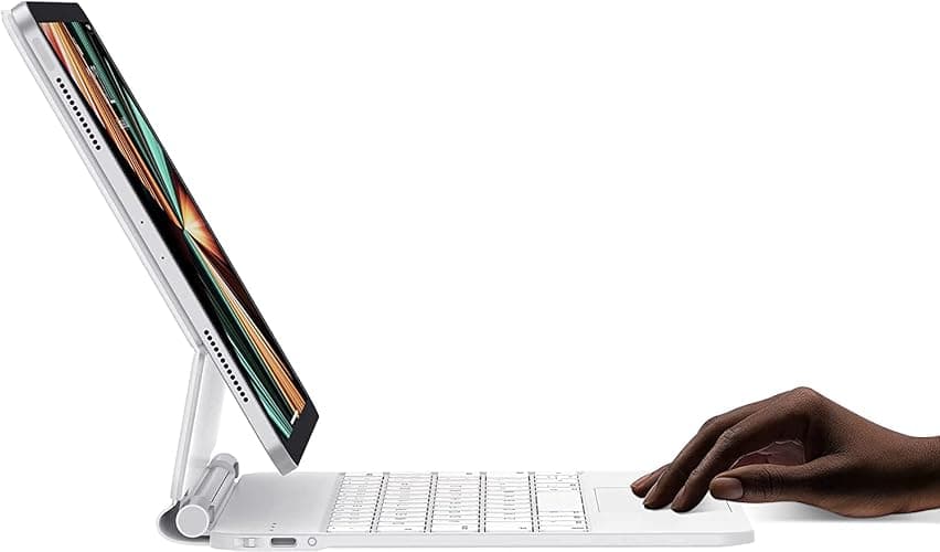 HOU Tastiera iPad Air 13'' (M3 2025/M2 2024) Tastiera iPad Pro 12.9 2021 6a Generazione iPad Pro 12.9 5a/4a/3a Generazione, Design Magnetico Flottante, Trackpad,Tastiera Retroilluminata Bianco thumbnail 6