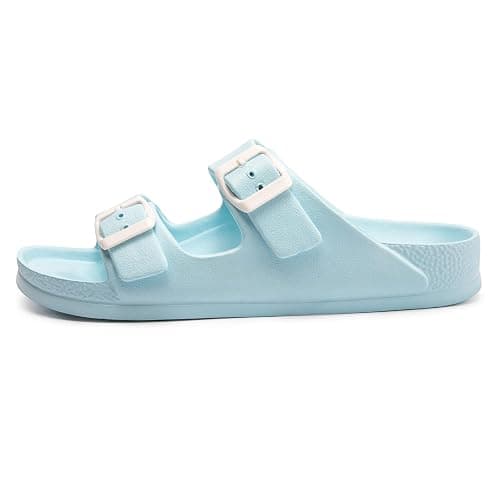 FUNKYMONKEY Jelly Sandals for Women with Adjustable Buckle, Comfortable Chunky Slip-on Beach Slides, Waterproof Platform Shoes for Pool Shower Casual Wear thumbnail 2