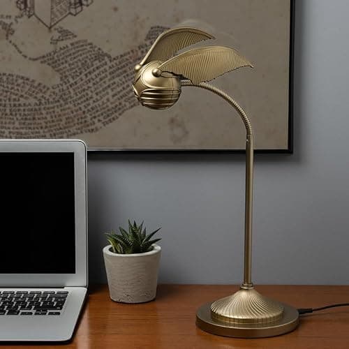 Paladone Golden Snitch Posable Desk Lamp - Officially Licensed Harry Potter Light for Bedside Table Reading, Flexible Neck, Gift for Home Office Decor thumbnail 2