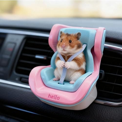 Hamsters Car Seat,Adjustable Leash Gerbils Car Vent Holder Includes Vent Clip & Magnetic Base for Hamsters Guinea Pigs Mice Small Animals thumbnail 6