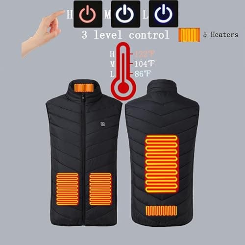 SICHUNL Kids Winter Heated Vest Windproof Lightweight Jacket for Boys Girls Winter Gift(Battery NOT Included) thumbnail 2
