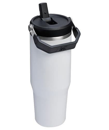 STANLEY IceFlow 2.0 Flip Straw Tumbler with Handle 30 oz | Twist On Lid and Flip Up Straw | Leakproof Water Bottle | Insulated Stainless Steel | BPA-Free | Chalk thumbnail 4