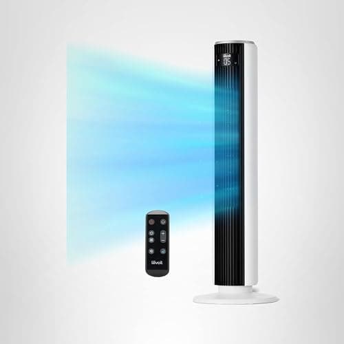LEVOIT Tower Fan for Bedroom, 90° Oscillating Standing Fan with 28dB Quiet for Sleep, 25ft/s Velocity, 12H Timer, 5 Speeds 4 Modes, Remoter, Bladeless Room Fan for Home, Office, Indoor, 36 inch, White thumbnail 8