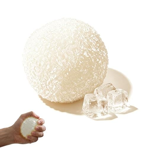 Crunchy Squishy Stress Ball, New Ice Squishies Slow Rising Squeeze Ball，Milky White - Image 1