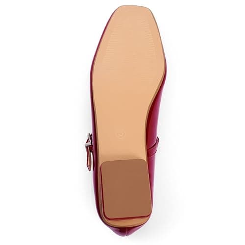 Lookyno Mary Jane Shoes Women Square Toe Mary Jane Flats Casual Ballet Flats with Ankle Strap Dressy Comfortable thumbnail 7