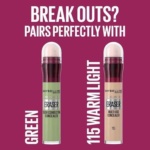 Maybelline Instant Anti-Age Eraser Eye Concealer for Face, Dark Circles, Blemish & Fine Lines Concealer, Full Coverage, Dermatologist Tested, Suitable for Sensitive Skin, Shade: 115 Warm Light thumbnail 5