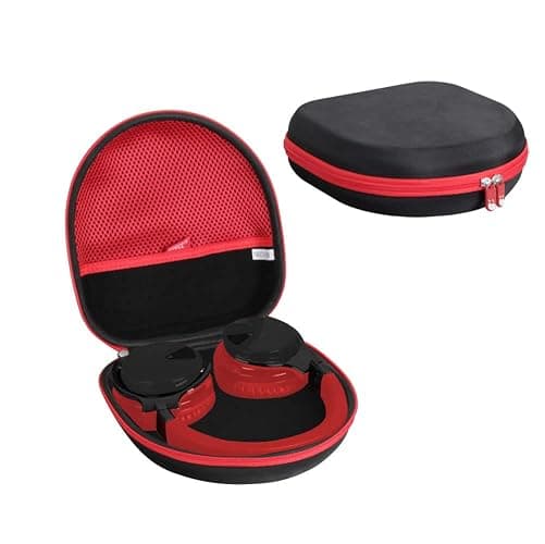 Hermitshell Hard Travel Case for Silensys E7 / PurelySound/MOVSSOU/COWIN/Tapela/Audonia Active Noise Cancelling Bluetooth Headphones (Black+Red) - Image 1