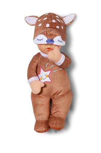 BABY born for babies Sleepy Deer, Soft 30cm Fabric Doll with Deer-design hat and Integrated Rattle for Newborn Babies, 836552 Zapf Creation, Braun Or Grau thumbnail 4