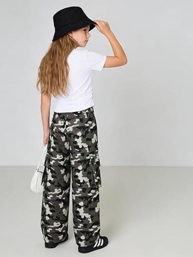 Azmxynol Tween Girls Clothes 2 Piece Outfit Bow T-Shirt Top + Cargo Pants Teen Girl Clothing Set, Sizes 7-16 Years thumbnail 7