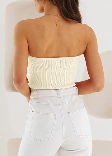 EFAN Womens Tube Tops Summer Outfits Cute Crop Tops 2026 Beach Vacation Spring Fashion Y2K Strapless Sleeveless Clothes thumbnail 3