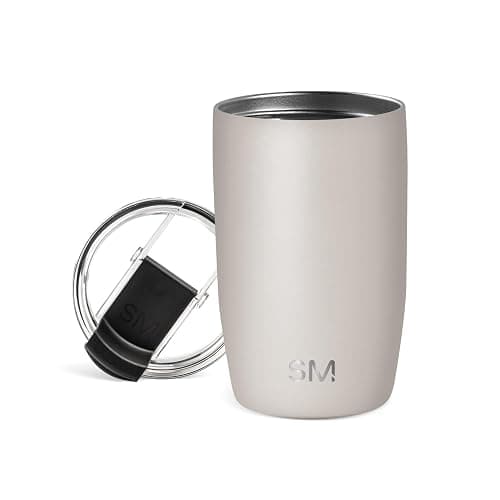 Simple Modern Travel Coffee Mug Tumbler with Flip Lid | Reusable Insulated Stainless Steel Cold Brew Iced Coffee Cup Thermos | Gifts for Women Men Him Her | Voyager Collection | 12oz | Almond Birch - Image 1