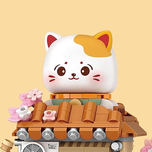 Lucky Cat Building Set,Openable Taiyaki Shop 923PCS Mini Brick Building Toy for Boys Girls Age 8+ - Orange thumbnail 6