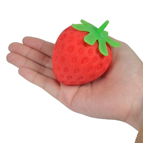 Squishy Aliment Mignon Forme au Choix - Fraise, Banane, Cacahuète - Jouet Sensoriel Anti-Stress Retour Lent - Cadeau Kawaii pour Enfant et Adulte (Fraise) thumbnail 5