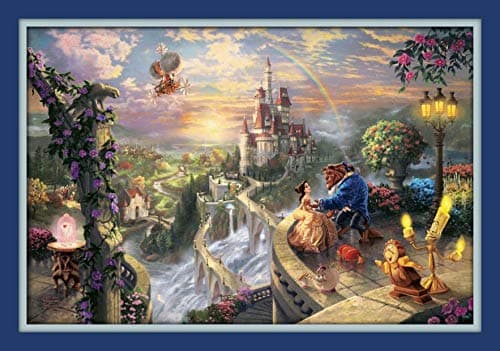 Beauty and The Beast by Thomas Kinkade 11x14 Double Matted 8x12 Fine Art Print Walt Disney Collection Full Image - Image 1