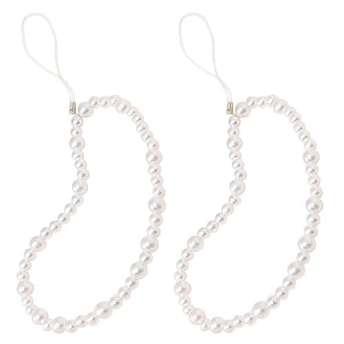 Staqlo Beaded Phone Charm Cute Fixed Beads Pearl Wristlet Chain Camera Wrist Strap CarKey Lanyard - Image 1