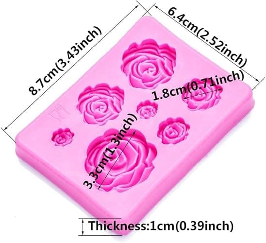 2PCS Rose Flowers silicone molds Cake Chocolate Mold wedding Cake Decorating Tools Fondant Sugarcraft Cake Molds thumbnail 5