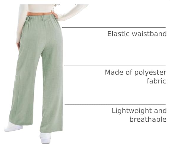 EVALESS Women's Wide Leg Pants High Waisted Business Work Casual Trousers 2026 Summer Comfy Palazzo Pants with Pockets thumbnail 4