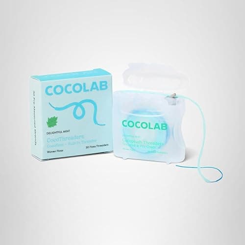 CocoPlush Floss Threaders by Cocolab, Expanding Woven Floss with Built-in Threader for Braces, Implants and Bridges, Coconut Oil Infused, Mint Scent, 30 Count, 1 Pack thumbnail 7