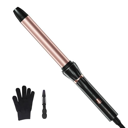 Hahahope 1 Inch Curling Wand, Long Barrel Ceramic Curler for Loose Waves | Clamp-free design creates natural curls without creases, 2 Heat Settings, Global Voltage 100-220V, 30s fast heating - Image 1