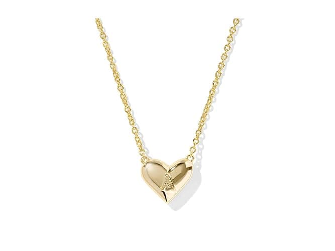 Kendra Scott Womens Heart Letter A Short Pendant Necklace Gold Ivory Mother Of Pearl One Size One Size thumbnail 2