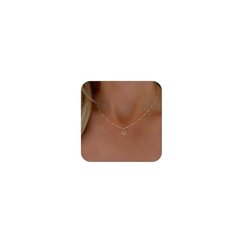 De Amo Sara Initial Necklaces for Women, Dainty A-Z Pendant Letter Charm Necklace Personalized Name Necklaces Trendy Jewelry Stocking Stuffers Christmas Gifts for Her - Image 1